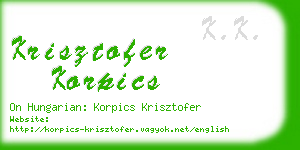 krisztofer korpics business card